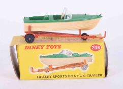 Dinky Toys, Healey Sports Boat On Trailer, 796, boxed.