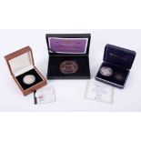 Brittania 2009 Tristan Da Cunha silver five pounds, Westminster Mint Elizabethan silver pair and