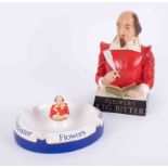 A vintage advertising figure in the form of William Shakespeare for Flowers Keg Bitter, 26cm, a