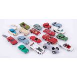 A collection play worn cars including Dinky Toys Alfa Romeo Coupe 185, Corgi Mercedes Benz, Dinky