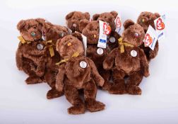 A collection of thirty two TY Beanie bears World Cup 2002 FIFA Champion bears.