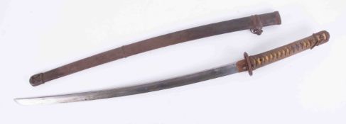 A 20th Century Samurai sword with metal scabbard, length in scabbard 100cm.