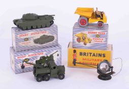 Dinky Toys, Dumper Truck, 962, boxed, Dinky Toys, Centurion Tank, 651, boxed, Dinky Toys, Recovery