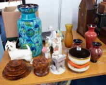 A mixed collection mid century and later wares including Nao, Willow Tree, large West German art