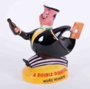 Beswick Double Diamond advertising jug: in the form of business man, "a Double Diamond works