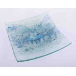 Jo Downs, a square art glass dish, 30cm x 30cm, circa 2009/2010