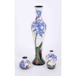 Moorcroft pottery by designer Rachel Bishop to include three vases (3).