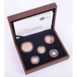 Royal Mint, Queen Elizabeth II 2009 UK gold proof sovereign five coin collection, certificate number
