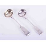Two Exeter silver salt spoons, makers father & Son John & Thomas Stone, circa 1868 and 1868.