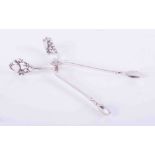 Silver, a pair of sugar tongs, stamped sterling, Denmark, Georg Jensen, possibly 1930's?