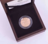 Royal Mint, Queen Elizabeth II 2008 gold proof sovereign with certificate, box and outer box.
