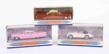 A collection of boxed Dinky model cars including 1948 Tucker Torpedo, 1959 Cadillac Coupe De