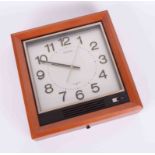 Seiko, a quartz square wall clock, battery, 32cm.