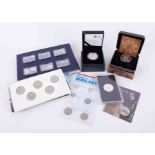 Concorde commemorative collection of six ingots, gold plated case together with various