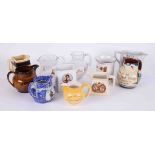 A collection of 11 various Pub Jugs, incl Spode and Devon ware (11)