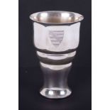 A German silver beaker, the base marked 800, JH, with inscription Erich Lowenhardt, Oberleutnant,