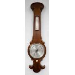 An early 20th Century Negretti & Zambra, London, oak cased barometer with thermometer fitted, length