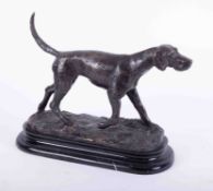 After Mene, a bronze study of a hound, height 29cm, width 33cm, together with a book Romantic