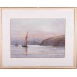 P.A. Beale, signed watercolour, possibly Mountbatten off Plymouth, signed, glazed, framed, 27cm x