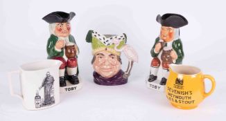 Royal Doulton Toby Ale Toby jug, a Hoare & Co Toby, Doulton Ugly Duchess character jug, Carlton Ware