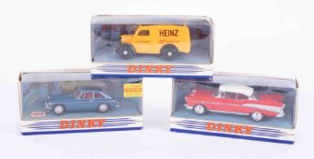 A collection of boxed Dinky model cars including 1955 Mercedes Benz 300SL Gullwing, 1950 Ford E83W