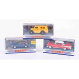 A collection of boxed Dinky model cars including 1955 Mercedes Benz 300SL Gullwing, 1950 Ford E83W