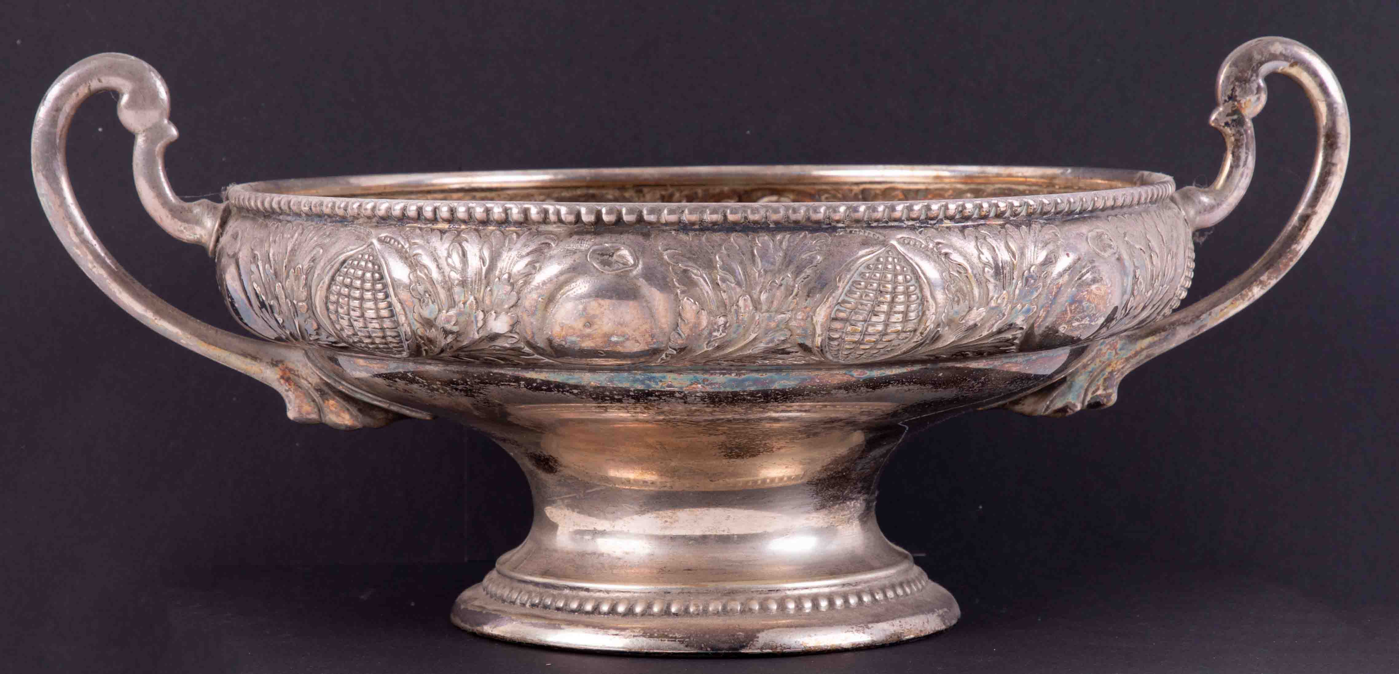 WMF, a silver plated twin handled fruit bowl, height 16cm.