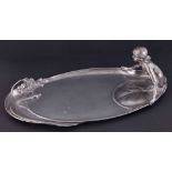 WMF, an Art Nouveau style silver plated figure and snake dish, length 26cm.