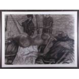 An unsigned 20th century charcoal 'Art Class, Life Study - Nude', 56cm x 79cm, framed and glazed.