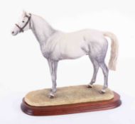 Border Fine Arts, 'Thoroughbred Grey Stallion' on plaque, 30cm height.