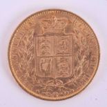 Victoria, gold full sovereign (shield back) 1863.