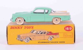 Dinky Toys, Studebaker Golden Hawk (with windows), 169, boxed.