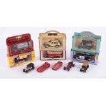 A collection of diecast model cars including Days Gone, Classix, and loose cars.