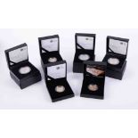 Royal Mint, a collection of six silver proof commemorative coins including 2008 Prince of Wales,