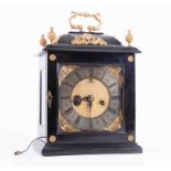 An English ebonised bracket clock, signed Tho (Thomas) Taylor, in Holborne, with eight day twin