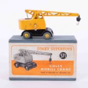 Dinky Supertoys, Coles Mobile Crane number 571, boxed.