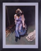 Robert Lenkiewicz (1941-2002) 'Esther Purple Dress', print, 61cm x 47cm, framed and glazed.