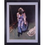 Robert Lenkiewicz (1941-2002) 'Esther Purple Dress', print, 61cm x 47cm, framed and glazed.