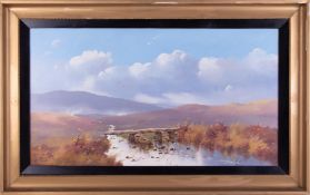 C.Terrill, oil on canvas 'Dartmoor Scene', signed, 50cm x 90cm, framed.