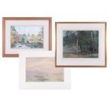 A collection of three paintings, including Charles E Brittan (1870-1949) ' Walkham Valley', 36cm x