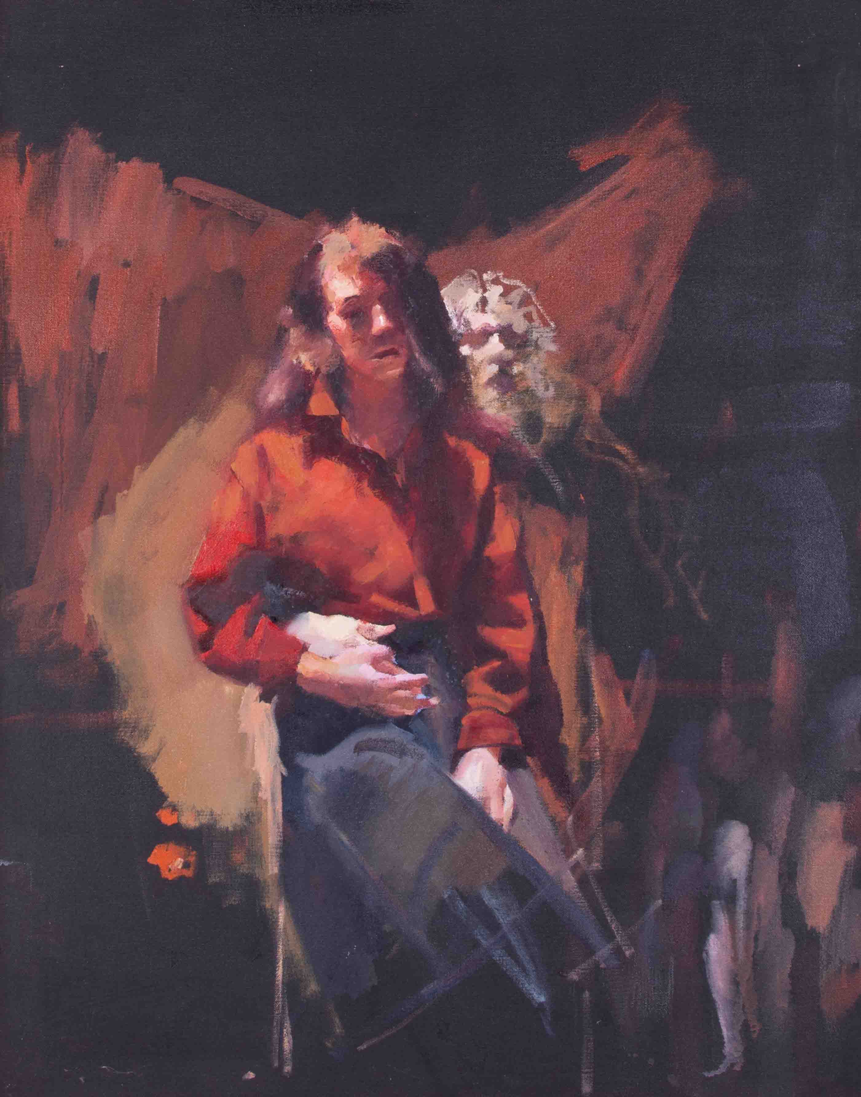 Robert Lenkiewicz (1941-2002) 'Study / Painter With Lenny' oil on canvas, with inscription on - Image 2 of 3