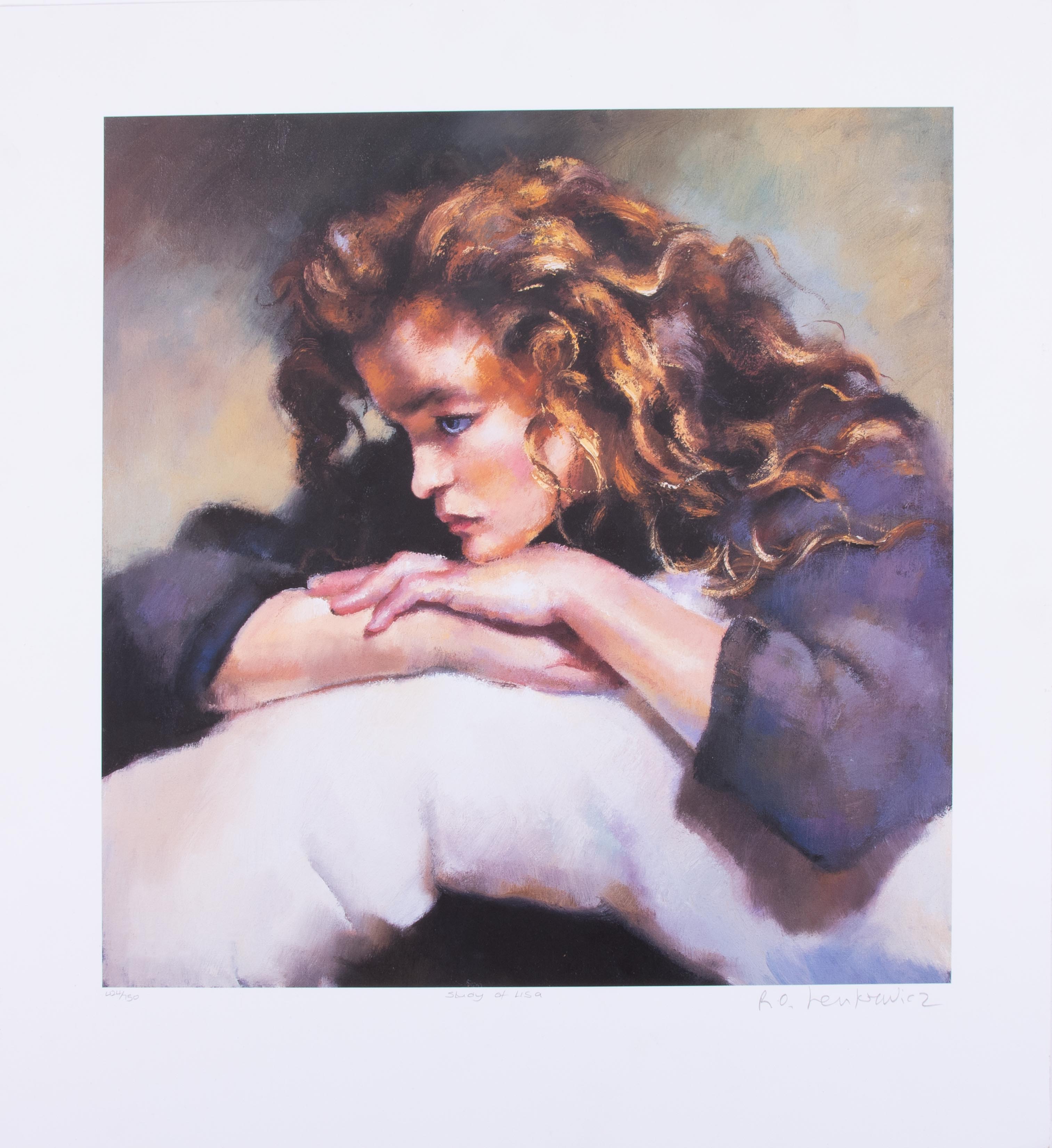 Robert Lenkiewicz (1941-2002), signed edition print, Study of Lisa, 424/750, un-framed.