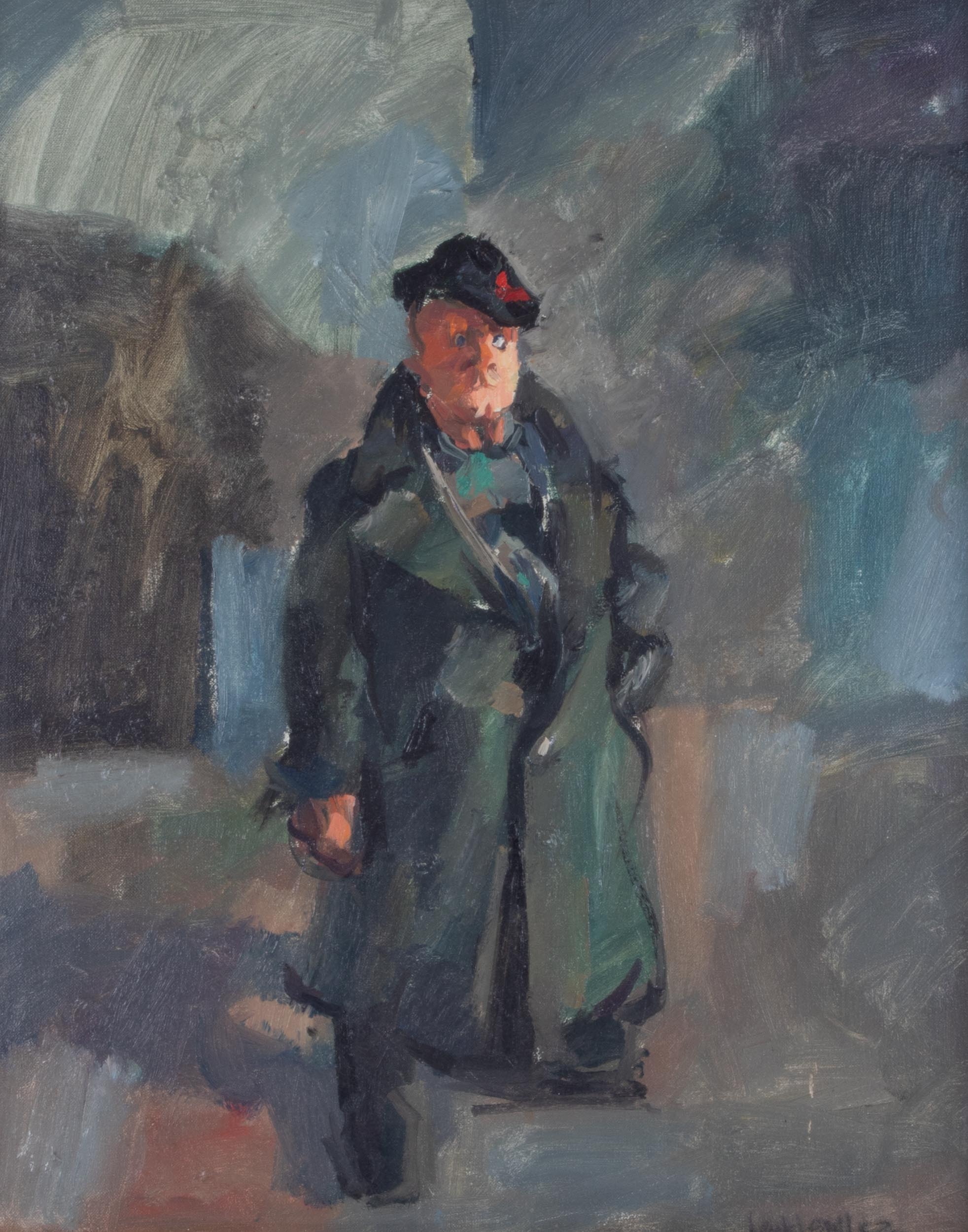 Robert Lenkiewicz (1941-2002), oil on canvas, 'Cockney Jim Listening to Wagner', signed, titled on - Image 2 of 4