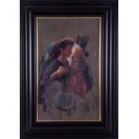 Robert Lenkiewicz (1941-2002), oil, study of tall girl, (Louise Courtnell) signed twice and