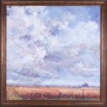 Christopher Deakin (1946 -2007), oil on canvas titled 'Lowland Corn', 78cm x 78cm, framed.