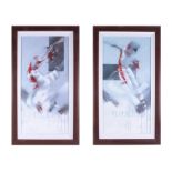 Kitty Meijering, a pair of prints 'Romeo' and 'Juliet', 98cm x 48cm, framed and glazed.