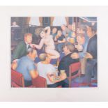 Beryl Cook, Lunchtime Refreshment, signed print, 52cm x 62cm, mounted.