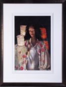 Robert Lenkiewicz (1941-2002) signed edition print 'Anna with Paper Lanterns' Artists