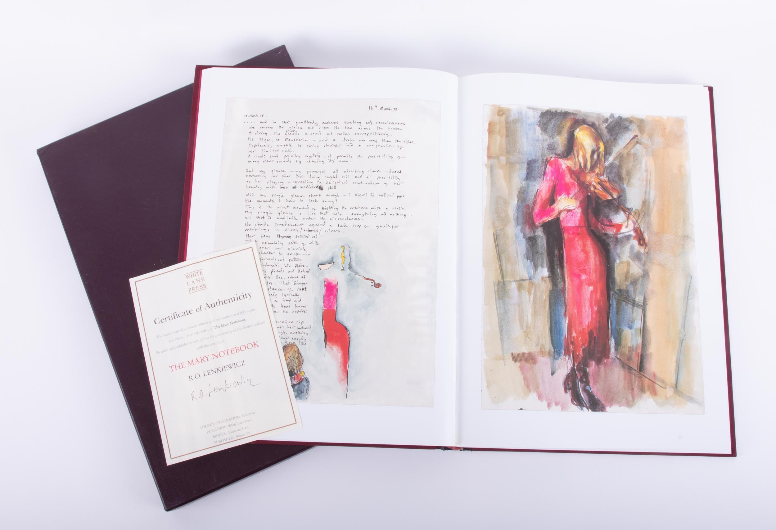 Robert Lenkiewicz, The Mary Notebook, with signed certificate from an edition of 350 with outer