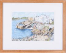 Brian J.Bird (Plymouth artist) watercolour, 'Plymouth Esplanade, The Hoe', signed 2008, 22cm x 32cm,